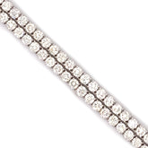 12PT- 25.00CT. VVS Tennis Necklace White Gold (4 Prong) 14K - White Carat - USA